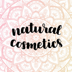 Vector health and beauty care logos or labels. Spa, yoga centers badges. Wellness signs. Hand drawn tags and elements set for organic cosmetics, natural products with mandala oriental background.