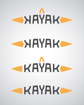 kayak logo with boat shape