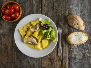 Baked meat with potatoes