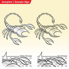 Scorpio Zodiac Star Sign Sketch