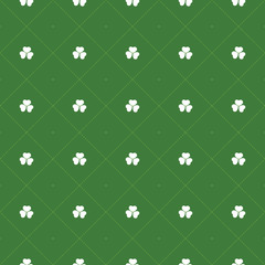  Abstract White and Green Shamrock Pattern - Saint Patrick's Day Card or Background Vector Design 