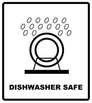 Dishwasher safe symbol isolated. Dishwasher safe sign isolated, vector illustration. Symbol for use in package layout design. For use on cardboard boxes, packages and parcels