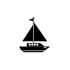 Sailing yacht solid icon, travel & tourism, boat and ship, a filled pattern on a white background, eps 10.