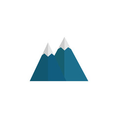 Mountains flat icon, travel & tourism, snow, a colorful solid pattern on a white background, eps 10.