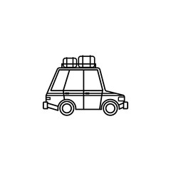 Travel Car line icon, travel & tourism, transport, a linear pattern on a white background, eps 10.