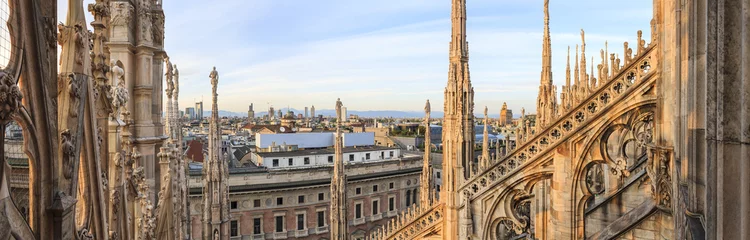 Fototapete Rund Panoramablick auf Mailand vom Dom, Italien © simone_n