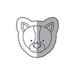 sticker silhouette close up husky dog animal vector illustration