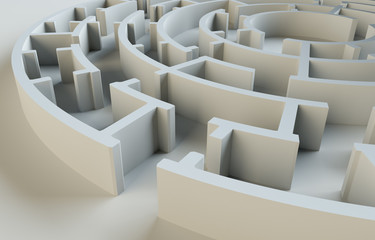 Maze close-up. 3D Illustration