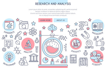 Naklejka premium Research and Analysis banner