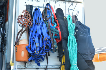 Horse riding equipment.