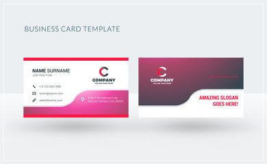 Double-sided creative business card template. Vector illustration. Stationery design