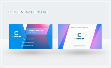 Double-sided creative business card template. Vector illustration. Stationery design
