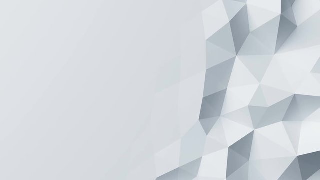Beautiful White Polygonal Wall Morphing in Looped Abstract 3d Animation. Seamless Background Concept in 4k, 3840x2160, Ultra HD.