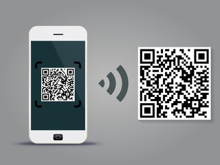 QR Codes decoding with a smartphone - quick response code business infographic template