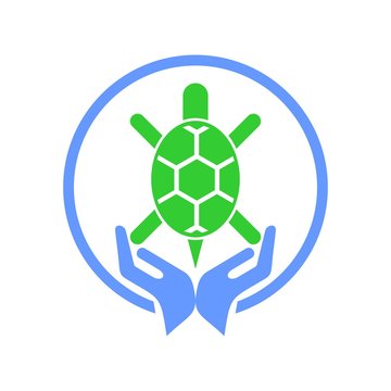 Turtle protection vector logo