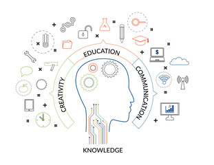 Vector education, knowledge idea and concept