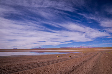 Fototapeta na wymiar Reflections in altiplano, Bolivia