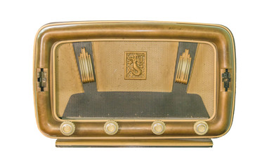 Front View Old Radio Isolated