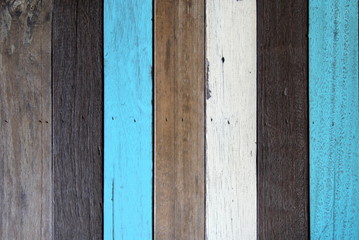 The brown, white and blue wooden background.