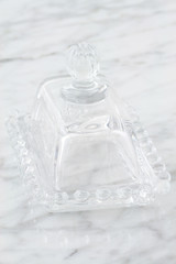 crystal butter dish