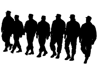 People of special police force on white background