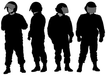 People of special police force on white background