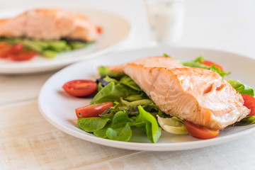 grilled salmon steak