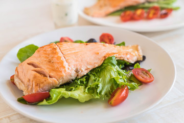 grilled salmon steak