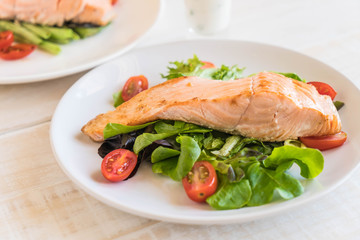 grilled salmon steak