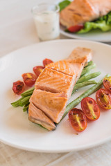 grilled salmon steak