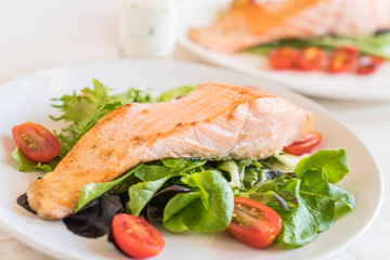 grilled salmon steak