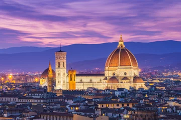 Fotobehang Duomo van Florence in Toscane Italië & 39 s nachts © orpheus26