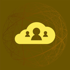 Customers connected to cloud service icon