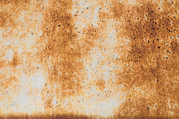 large rusty metal sheet with grey and orange colors