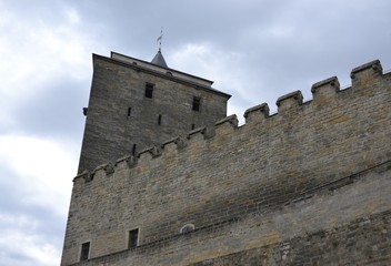 Architecture from Kost castle and cloudy sky