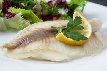 steamed tilapia fish with salad