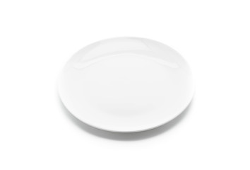 white plate  on white