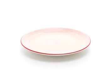 red plate on white