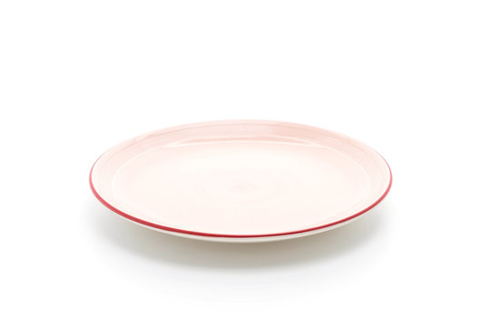 red plate on white