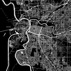 Sacramento, California, Vector Map - obrazy, fototapety, plakaty