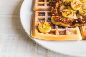  rustic sweet banana waffle