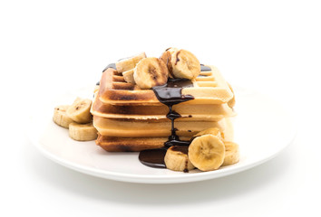 banana waffle with chocolate