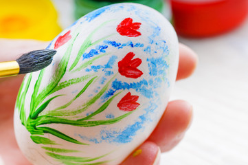 Colorful easter eggs. Coloring. Preparation of the Easter
