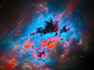 Colorful nebula with dark matter background - obrazy, fototapety, plakaty