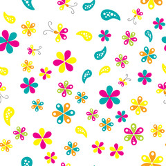 Fototapeta na wymiar Seamless pattern with beautiful flowers