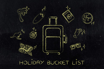holiday planning, luggage & travel icons