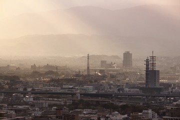 Industrial landscape of Kyoto, Japan