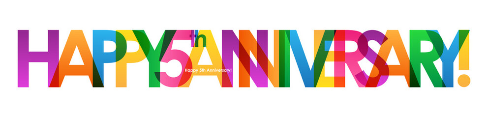 "HAPPY 5th ANNIVERSARY" Card