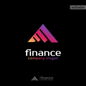 triangle statistic finance logo. modern eye catching logo