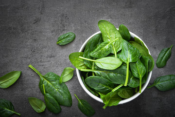 spinach leaves in a bowl